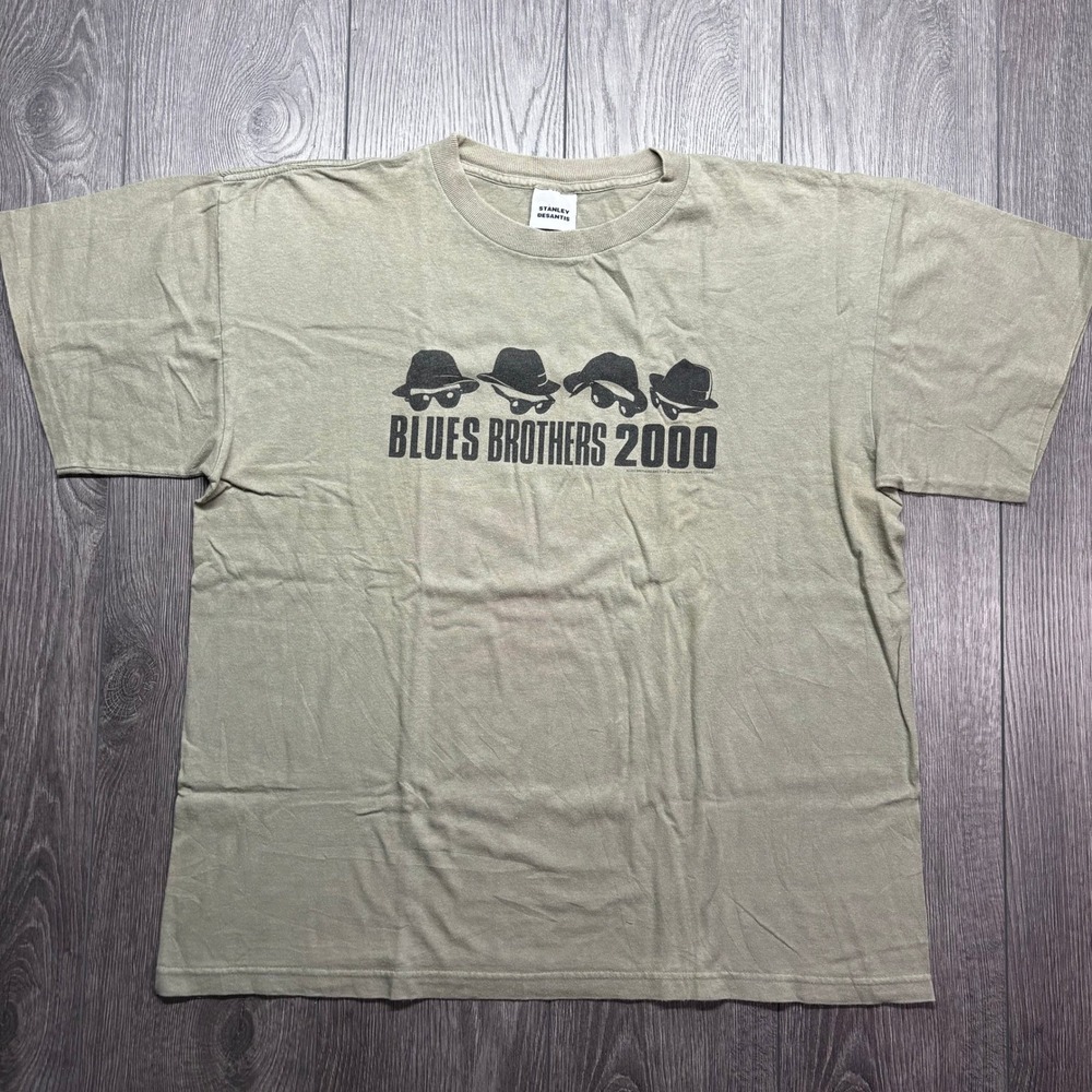 Vintage 1998 Blues Brothers Stanley DeSantis T-Shirt Mens XL Tan Movie Promo - Picture 2 of 10